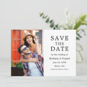 Modernes Minimalistisches Einfaches Foto Save The Date (Stehend Vorderseite)