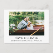 Modernes Minimalistisches einfaches Foto Save the  Postkarte (Vorderseite)