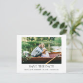 Modernes Minimalistisches einfaches Foto Save the  Postkarte (Stehend Vorderseite)