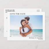 Modernes Minimalistisches einfaches Foto Save the Postkarte (Vorne/Hinten)
