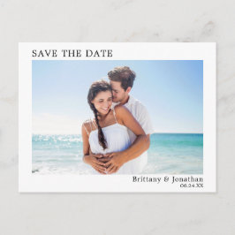 Modernes Minimalistisches einfaches Foto Save the  Postkarte