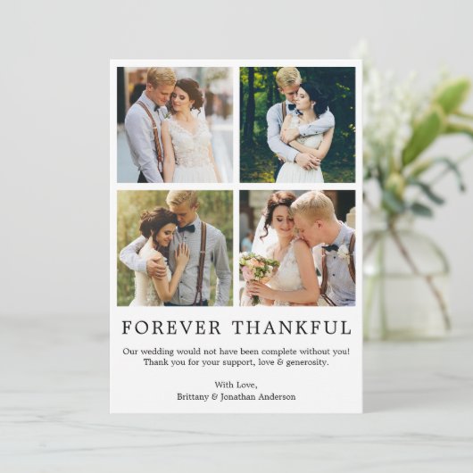 Modernes Minimalistisches Einfaches für immer Herz Dankeskarte (Stehend Vorderseite)