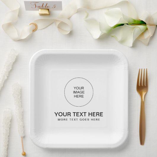 Modernes Minimalistisches Einfaches Hinzufügen von Pappteller (Hochzeit)