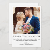 Modernes Minimalistisches einfaches HochzeitsFoto Dankeskarte (Vorne/Hinten)