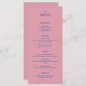 Modernes Minimalistisches, einfaches Hochzeitsmenü Menükarte (Vorne/Hinten)