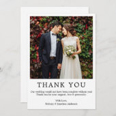 Modernes Minimalistisches einfaches Hochzeitsszena Dankeskarte (Vorne/Hinten)