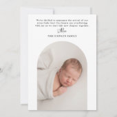 Modernes Minimalistisches, einfaches Oval Foto Bab Ankündigung (Rückseite)