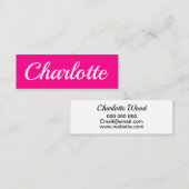 Modernes, minimalistisches, einfaches Rosa Mini Visitenkarte (Vorne/Hinten)