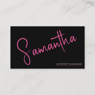 Modernes Minimalistisches, einfaches rosa Script B Visitenkarte
