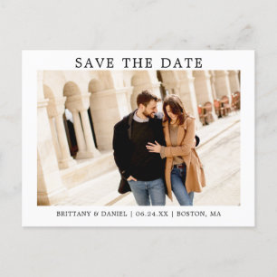 Modernes Minimalistisches, einfaches Save the Date Postkarte