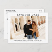 Modernes Minimalistisches, einfaches Save the Date Postkarte (Vorne/Hinten)