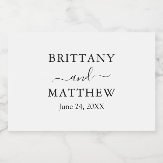 Modernes Minimalistisches Einfaches Wedding Mini Schaumweinetikett (Einzelnes Label)