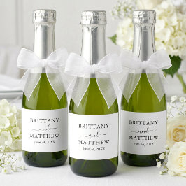 Modernes Minimalistisches Einfaches Wedding Mini Schaumweinetikett