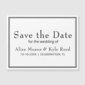 Modernes Minimalistisches, einfaches Weiß Save the Magnetkarte (Vorderseite)