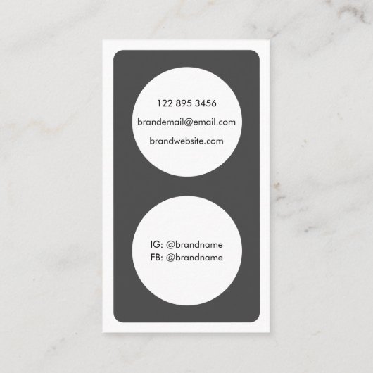 Modernes Minimalistisches, einfaches Weißgraf Visitenkarte (Rückseite)
