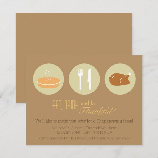 Modernes Minimalistisches Einladung (Vorne/Hinten)