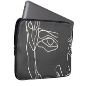 Modernes minimalistisches, einzeiliges zeichnend G Laptopschutzhülle (Vorne Rechts)