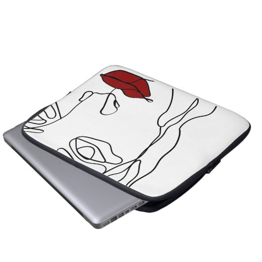 Modernes minimalistisches, einzeiliges zeichnend G Laptopschutzhülle (Vorne Knopf)