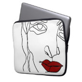 Modernes minimalistisches, einzeiliges zeichnend G Laptopschutzhülle (Vorderseite Links)