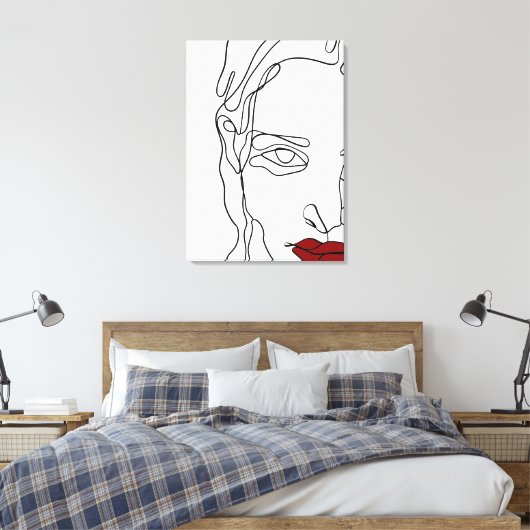 Modernes minimalistisches, einzeiliges zeichnend G Leinwanddruck (Insitu (Schlafzimmer))