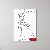 Modernes minimalistisches, einzeiliges zeichnend G Leinwanddruck (Vorderseite)