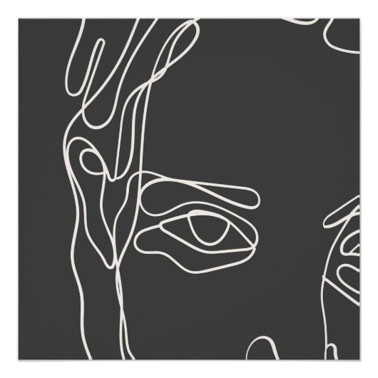 Modernes minimalistisches, einzeiliges zeichnend G Poster (Vorderseite)