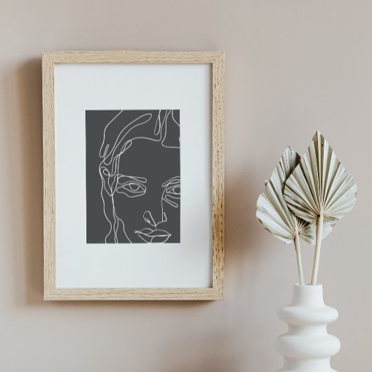 Modernes minimalistisches, einzeiliges zeichnend G Poster