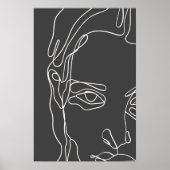 Modernes minimalistisches, einzeiliges zeichnend G Poster (Vorne)