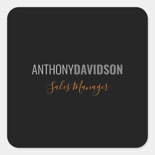 Modernes Minimalistisches Elegantes Berufliches Sc Quadratischer Aufkleber (Vorderseite)