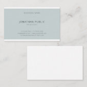 Modernes Minimalistisches Elegantes Blue Green Ein Visitenkarte (Vorne/Hinten)