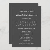 Modernes Minimalistisches elegantes Brautparty Sch Einladung (Vorne/Hinten)