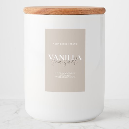 Modernes Minimalistisches Elegantes Candle Label Lebensmitteletikett (Vorderseite)