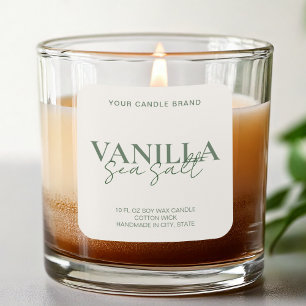 Modernes Minimalistisches Elegantes Candle Label Quadratischer Aufkleber