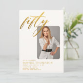 Modernes Minimalistisches Elegantes Chic 50. Gebur Einladung (Stehend Vorderseite)