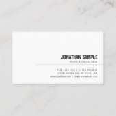 Modernes Minimalistisches Elegantes Design Berufli Visitenkarte (Rückseite)