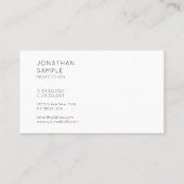 Modernes Minimalistisches Elegantes Design Einfach Visitenkarte (Rückseite)