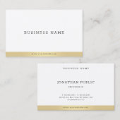 Modernes Minimalistisches Elegantes Gold Beruflich Visitenkarte (Vorne/Hinten)
