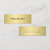 Modernes Minimalistisches Elegantes Gold Einfach S Mini Visitenkarte (Vorne/Hinten)