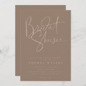 Modernes Minimalistisches Elegantes klassisches Br Einladung (Vorne/Hinten)