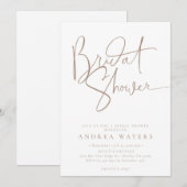 Modernes Minimalistisches Elegantes klassisches Br Einladung (Vorne/Hinten)