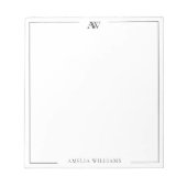 Modernes minimalistisches elegantes Monogramm Notizblock (Vorderseite)