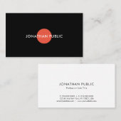 Modernes Minimalistisches Elegantes Schwarz-weißes Visitenkarte (Vorne/Hinten)