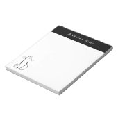 Modernes Minimalistisches, elegantes Schwarzes Cat Notizblock (Rotiert)