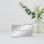 Modernes Minimalistisches elegantes silbernes Visitenkarte (Stehend Vorderseite)