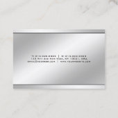 Modernes Minimalistisches elegantes silbernes Visitenkarte (Rückseite)