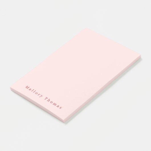 Modernes Minimalistisches Elegantes Stilvolles Ros Post-it Klebezettel (angewinkelt)