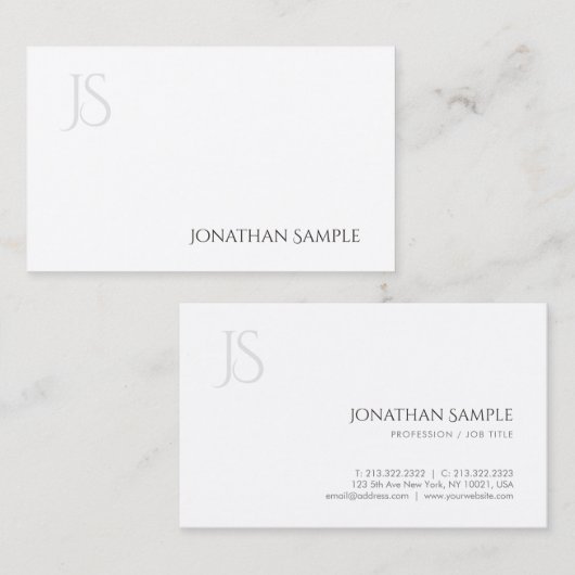 Modernes Minimalistisches elegantes Visitenkarte (Vorne/Hinten)