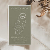 Modernes Minimalistisches Elfenbein/Olivensalon &  Visitenkarte