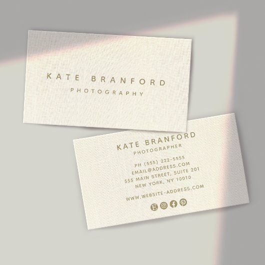 Modernes Minimalistisches Elfenbeinweiß Beruflich Visitenkarte