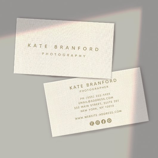 Modernes Minimalistisches Elfenbeinweiß Beruflich Visitenkarte